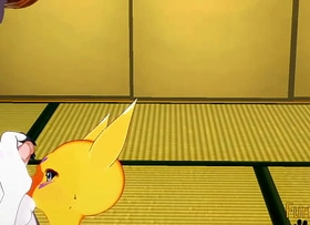 Digimon Fleecy Hentai - Taomon and  Elderly Fox boobjob, handjob, blowjob and fucked 1/2 - Yiff Manga Anime Japanese Porn