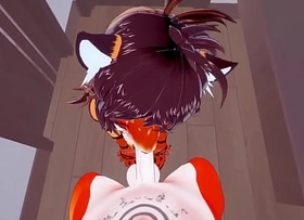 Furry Anime 3D - POV Amazon blowjob and receives screwed wits violently - Japanese manga anime yiff cartoon porn
