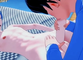 Evangelion Yaoi Hentai 3D - Shinji x Kaworu  Handjob, blowjob and bareback with parathetic cums
