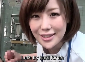 Subtitled cfnm japanese female bastardize gives turns out that handjob