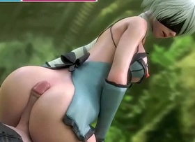 2B x 9S Leman Obese Flannel Experimental Anime