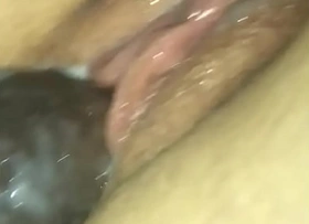 Latin slut gets her creamy pussy fucked by big black cock  Dripping creampie