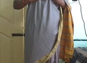 Desi indian tamil telugu kannada malayalam hindi horny cheating wife vanitha wearing ancient impulse saree showing big knockers and shaved pussy press hard knockers press nip ill feeling pussy libel