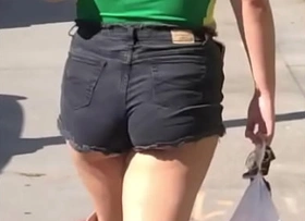 THICK Asian Inclusive in Cowgirl Boots together anent Booty Shorts