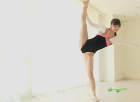 Japanese Teen ballerina receives fisted after rub-down the workout