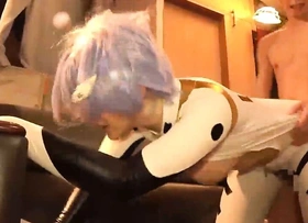 Changing a  White women Come by a Rei Ayanami Costume : Yuriko Mikumo, 47 Years Elderly - Part.1