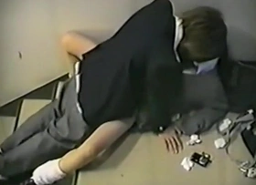 Voyeur tapes japanese students having coitus on the stairs of their college building