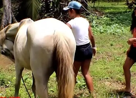Real unskilful teens heather unfathomable cavity and girlfriend love horse cock