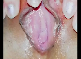 Closeup rubbing clit