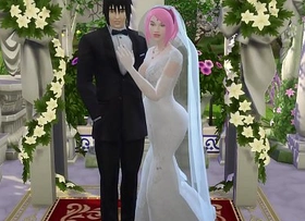 Frigidity Boda de Sakura Parte 1 Naruto Hentai Netorare Esposa Vestida de Novia Engañada Marido Cornudo Anime