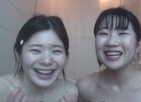 Adorable first time Japanese lesbians private vacation flick