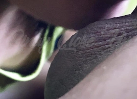 Extreme Close Up Balls Sucking Cum in Mouth