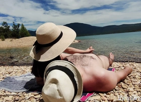 OUTDOOR SEX - It was hard to stay on a nude beach and to not fuck!