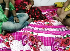 Indian Bengali Wife Threesome Sex! Nigh Clear Audio