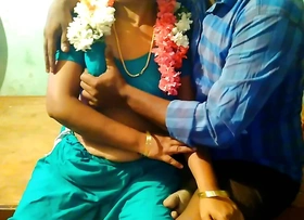 tamil Jasmine flower aunty pressing chubby boobs