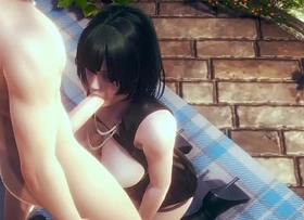 One Raid Man - Fubuki Blowjob and boobjob - Japanese Asian Manga Anime Game Porn