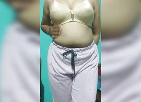 Desi girl stripping and masturbating her black pussy