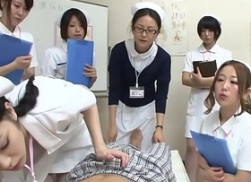 JAV nurses CFNM cook jerking oral-job sit-in Subtitled