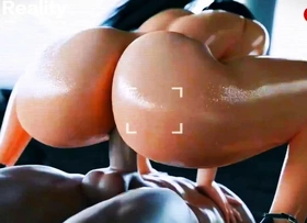 fat ass girl lubed fucking (animation with sound)