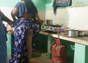 Bhavana aunty was animated in burnish apply kitchen and invited me for sex and I had sex with him