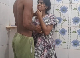 My wife romance sex with bathroom