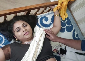 Vaishnavy kerala saree bdsm both hands and legs tied on both end of bed and doing navel lick not far from lip lock hot relationship by Sharun