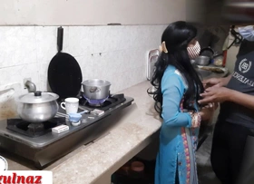 Indian stepsister has enduring sex in kitchen, bhai ne behan ko Nautical galley me choda, Clear hindi audio