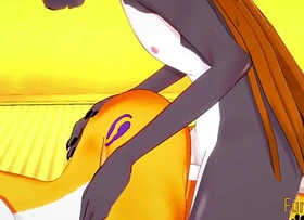 Digimon Manga - Taomon with an increment of Grey Fox Hard Sex [Boobjob, handjob, fellatio with an increment of fucked] - Japanese Oriental Manga anime game slime Yiff