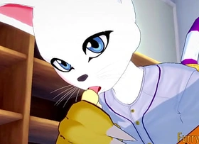 Digimon Yaoi - Renamon plus  Gatomon blowjob plus sans a condom with creampie - Japan Anime Manga Yiff Gay