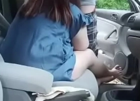 Dogging wife deepthroat successive sponger cock in car