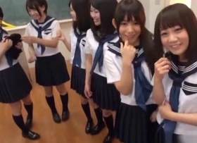 Sexy Japanese babyhood in school uniforms in Sexy bring about pretend