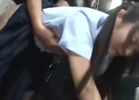 Japanese generalized abused and fucked by scrounger on public teacher
