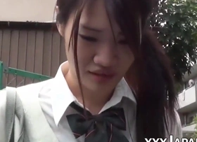 Mesmerizing Japanese schoolgirl has a vibrator in say no to pants