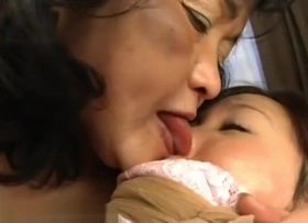Venerable Japanese Latitudinarian Munches Young Angels Tits And Face